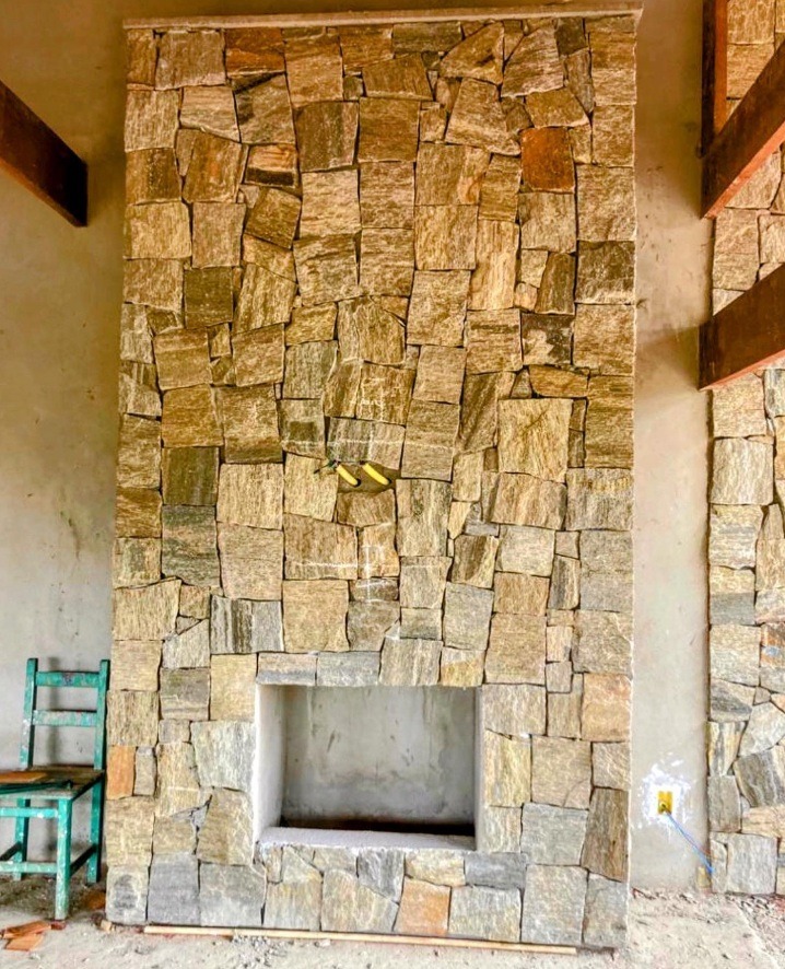 pedra madeira caco amarela para parede interna e externa. Rústico elegante alto padrão. pedra linda 