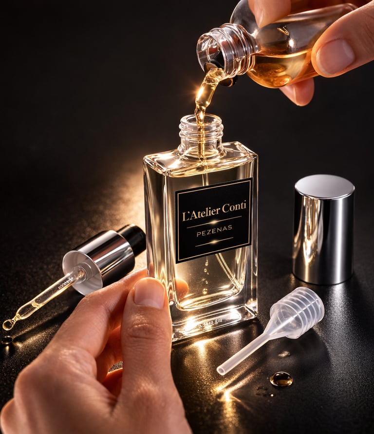 Bar à parfum à Pézenas - Parfumerie L’Atelier Conti lors d’une création de parfum sur-mesure