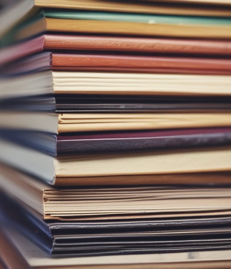 Close-up of hands flipping through the pages of a freshly printed book.