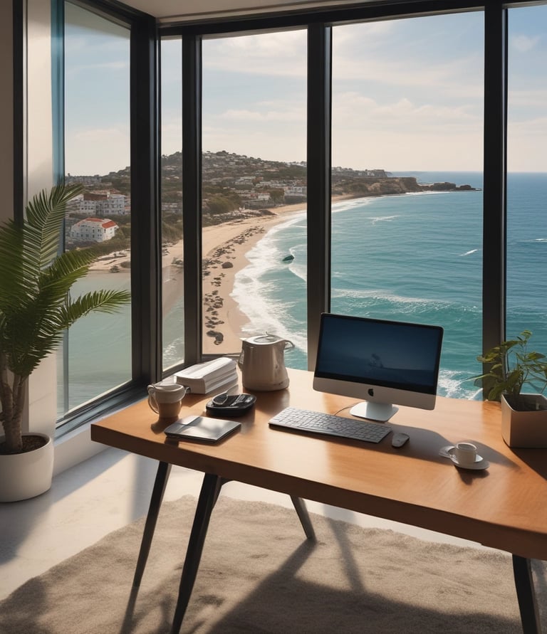 A cozy online classroom setup showing students engaging with video editing tutorials on their laptops.