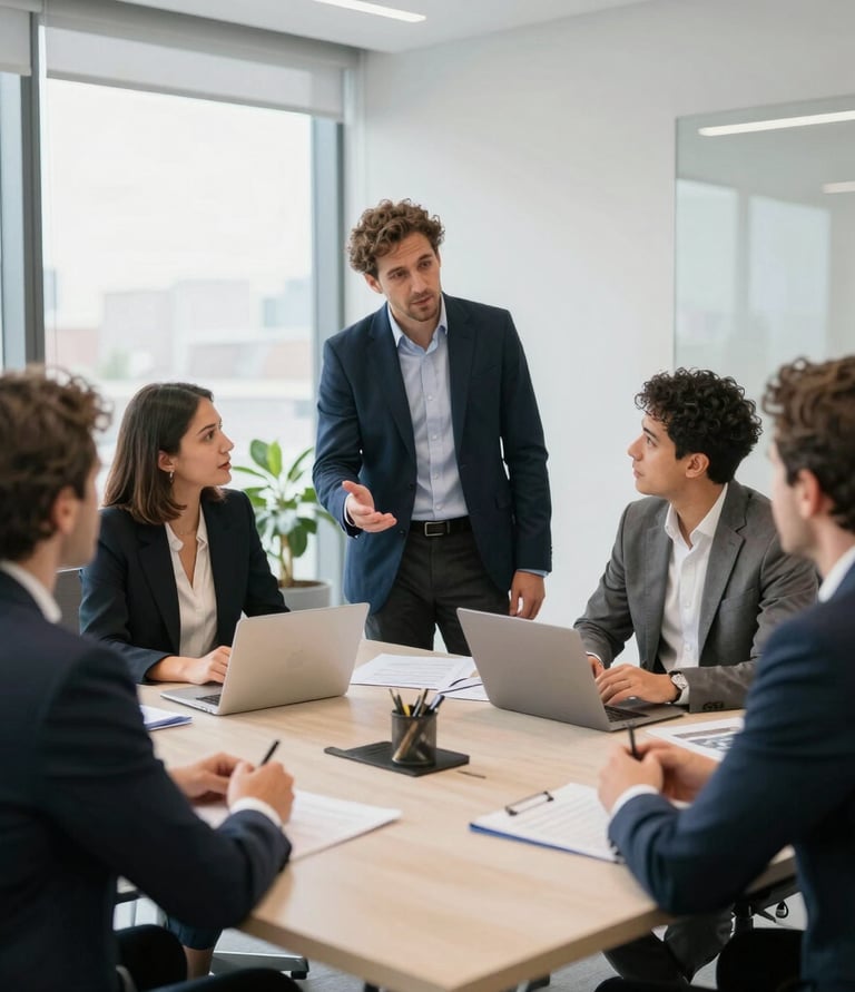 Happy young couple reviewing property investment options on a laptop at home.