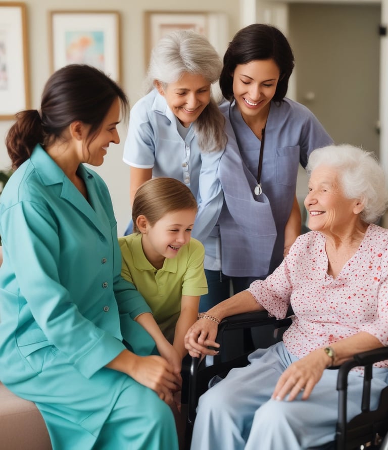 Illustration of linked hands symbolizing shared support and timely communication between family and caregivers.