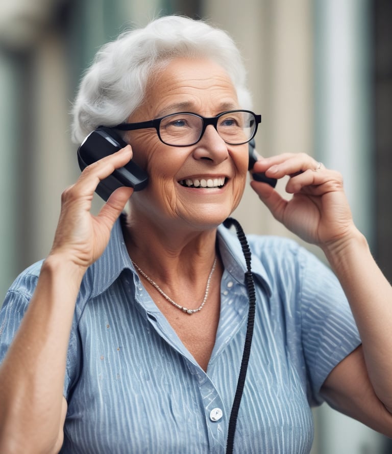 Close-up of hands holding a smartphone displaying the Vera Care app interface with clear, easy-to-read icons.