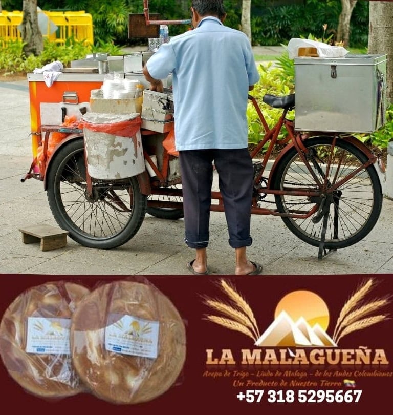 vendedor de arepas de trigo