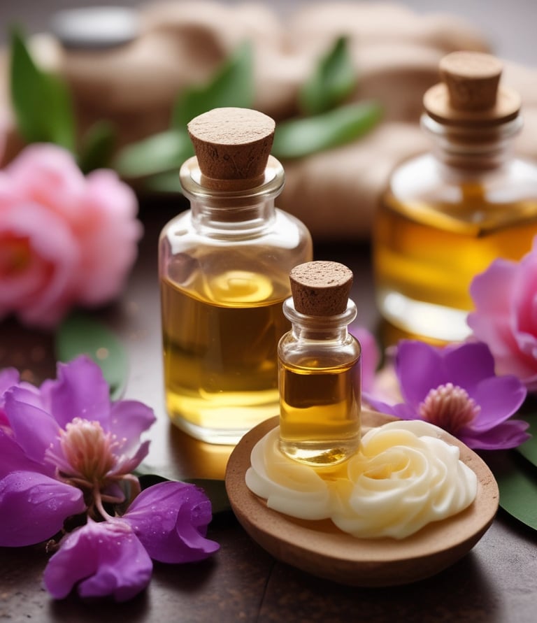A relaxing massage setting with soft lighting and calming decor.