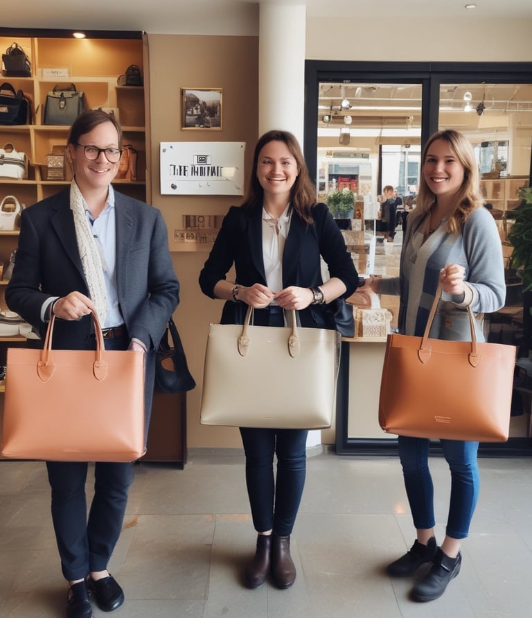 A group of people is engaged in sorting items into cardboard boxes. An elderly person wearing a jacket appears to be focused on the task, with others working collaboratively around a table filled with packages. The scene captures a moment of teamwork and concentration in an outdoor setting.