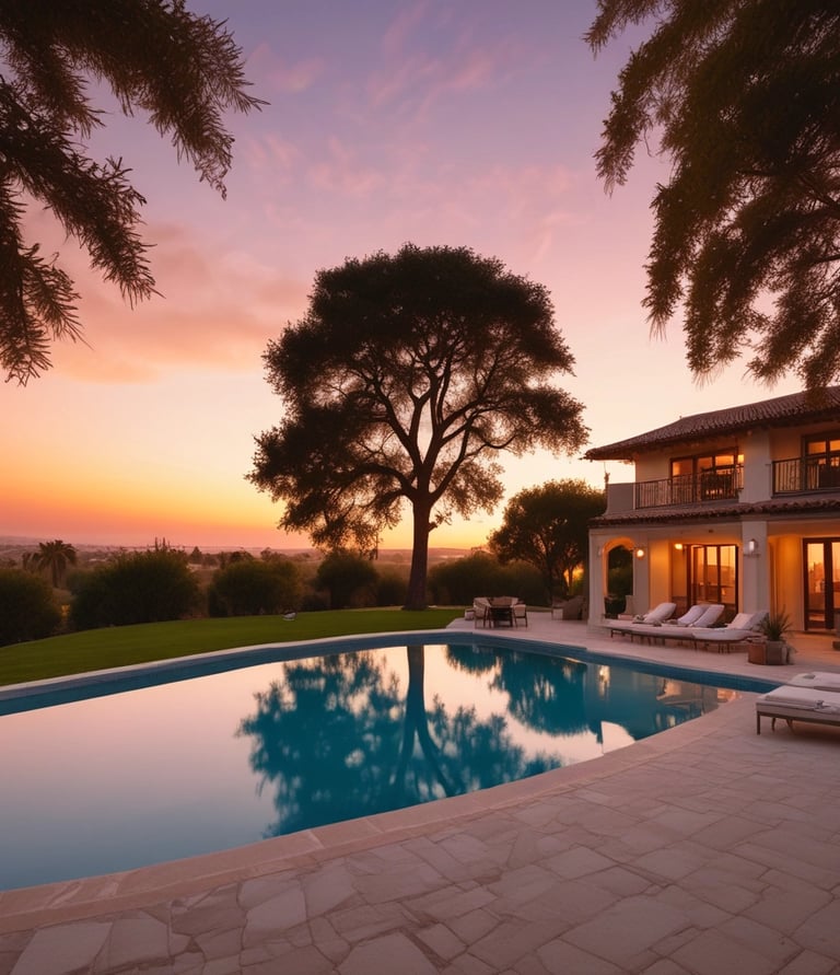 water poll near house during golden hour