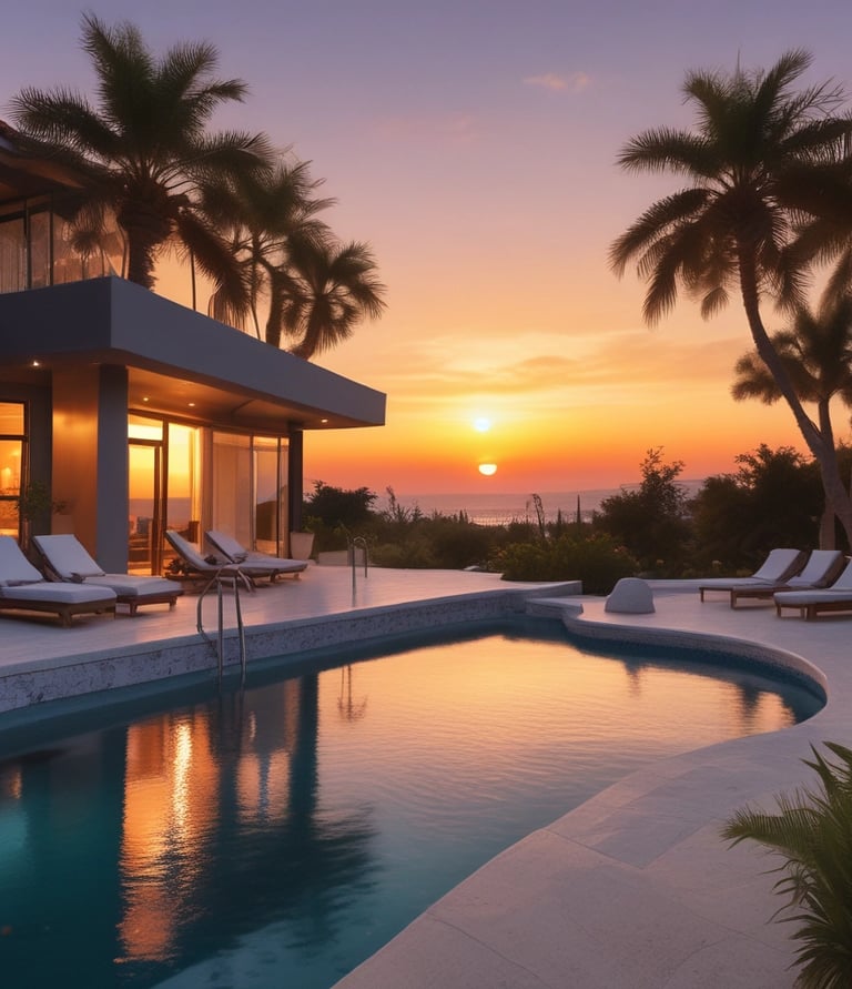 photo of swimming pool surrounded by trees