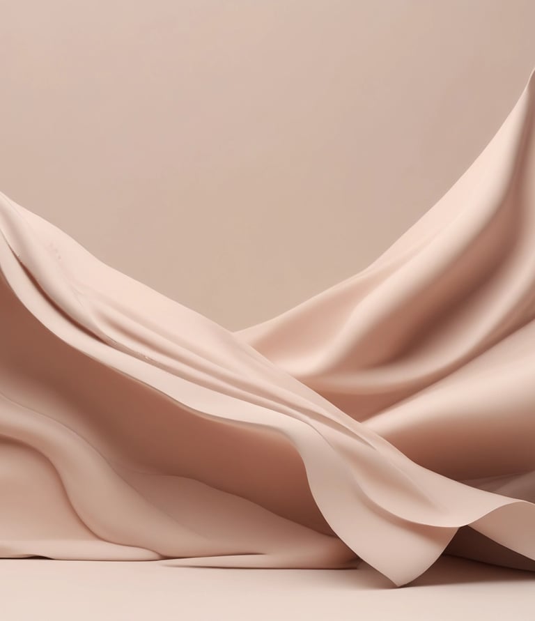 Soft, soothing abstract shapes in cream and blush tones reflecting calm and relaxation.