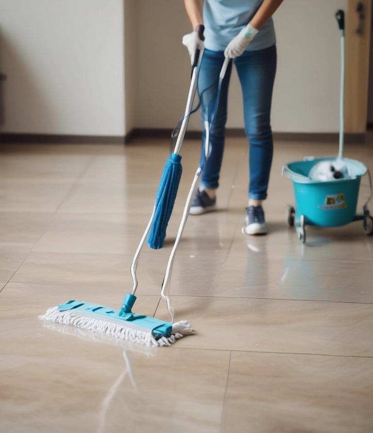 A satisfied customer giving a thumbs up after a cleaning service.