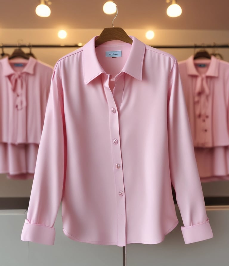 Elegant woman browsing luxury fashion clothes in a stylish boutique.