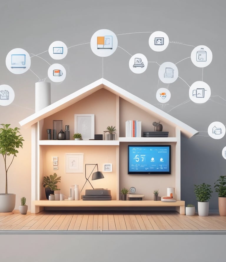 An outdoor view of a home equipped with smart security cameras and energy-efficient features.