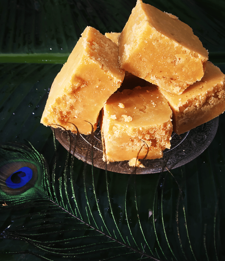 Mysore pak on Banana leaf