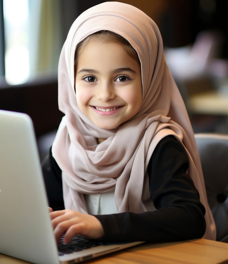 A Girl Learning Quran Online