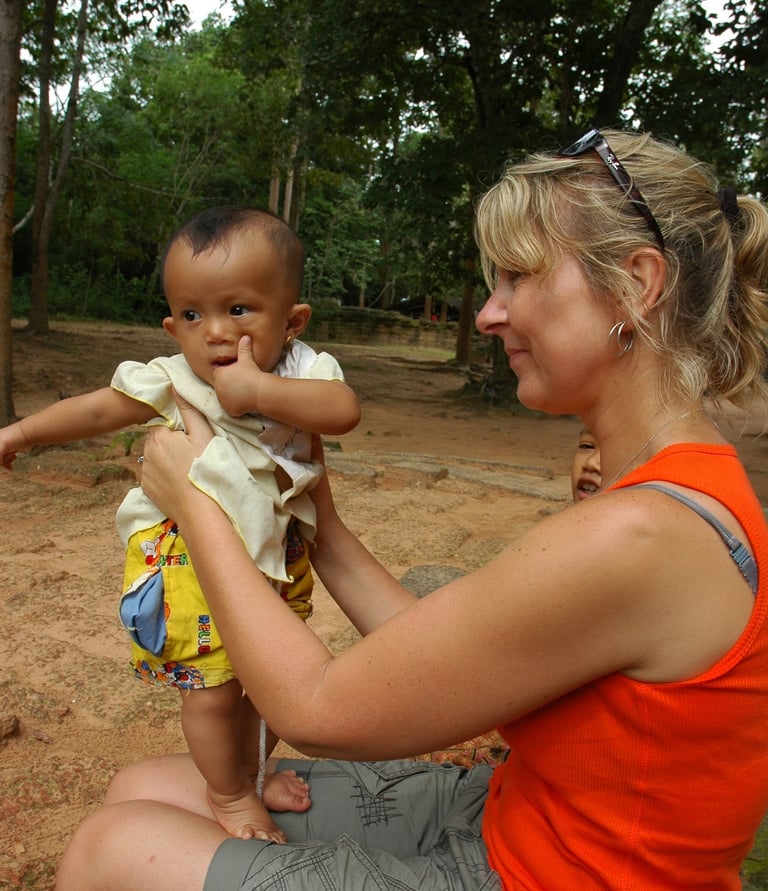 Tracey Billington at the Temples of Angkor, Siem Reap, Cambodia