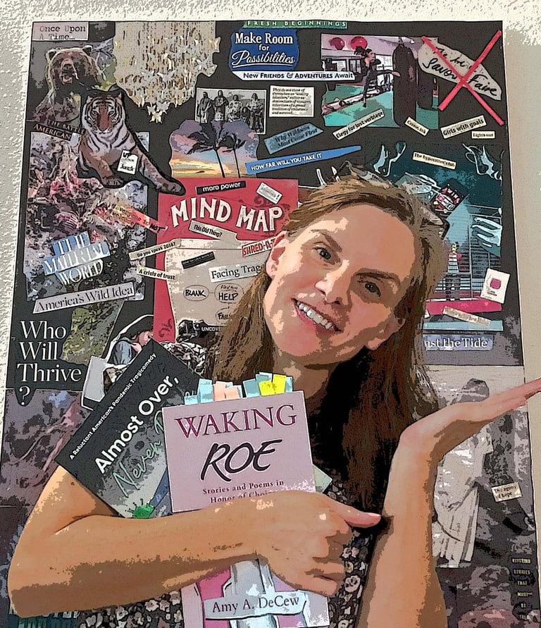 author Amy the gonzo journalist in retro poster form