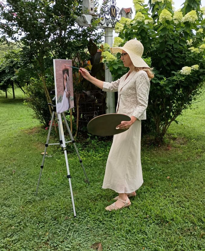 live wedding painter painting in Winston-Salem, North Carolina
