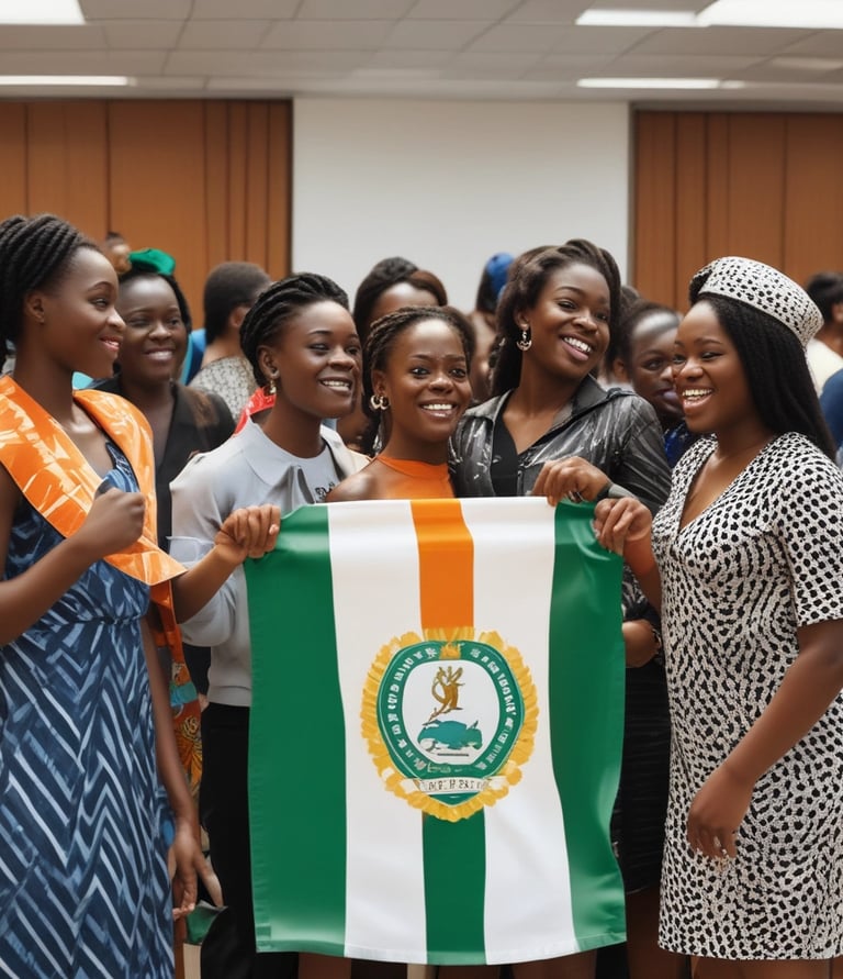 A group of diverse women engaged in a discussion, symbolizing empowerment and leadership.