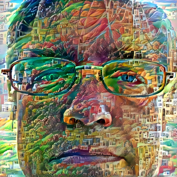 stylized image of a man with glasses on his face