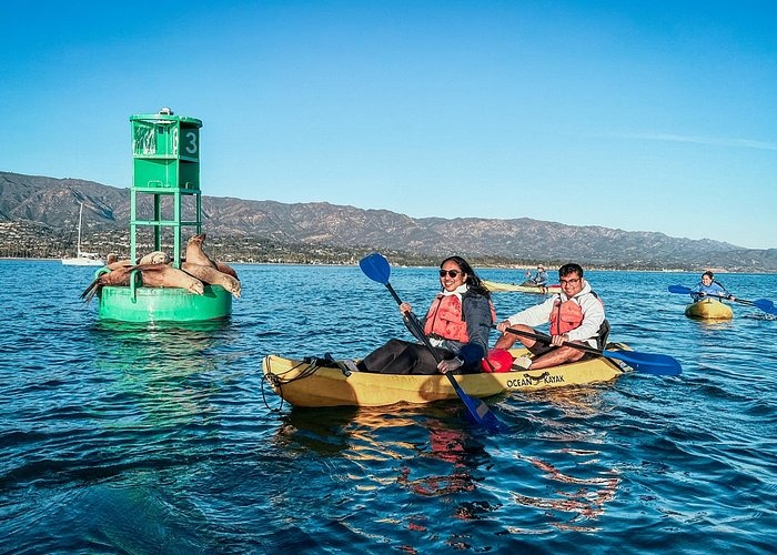 Couple kayaking in Santa Barbara
