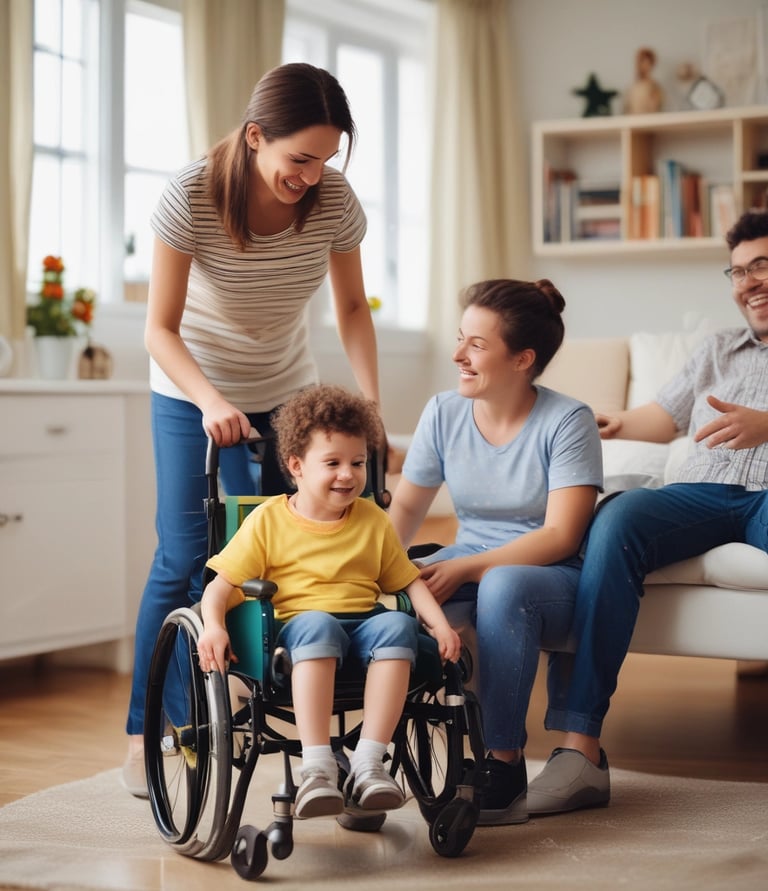 A warm and inviting home environment showcasing care services.