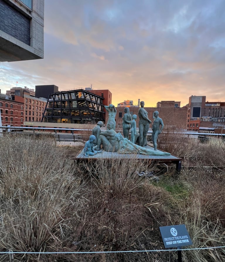 Women and Children First Statue on the High Line in NYC