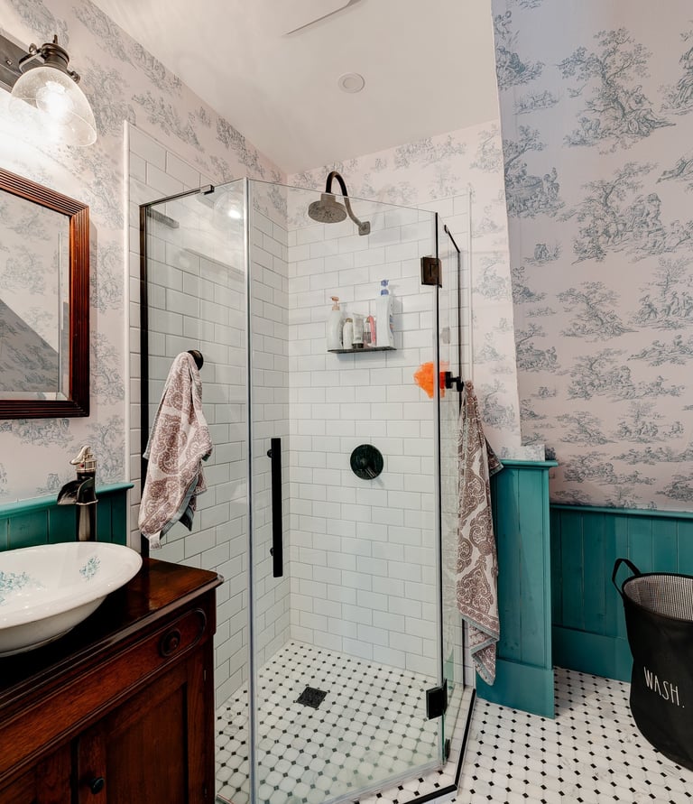 A quaint antique style bathroom