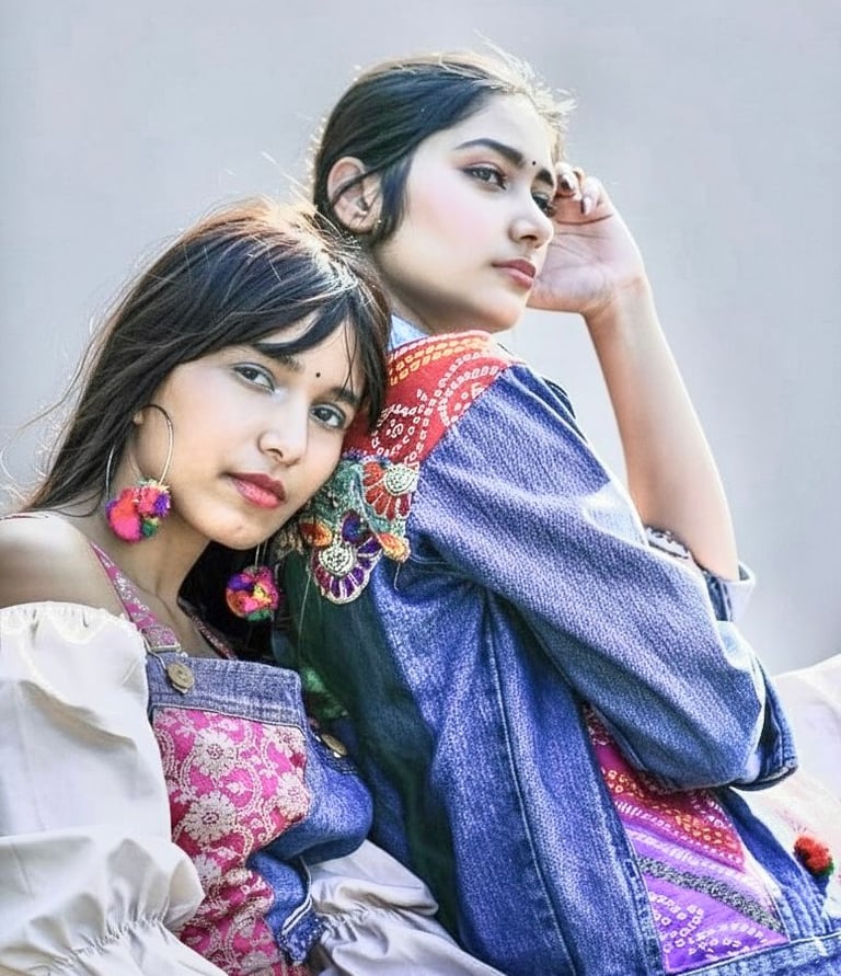 two women sitting on a bench in a park