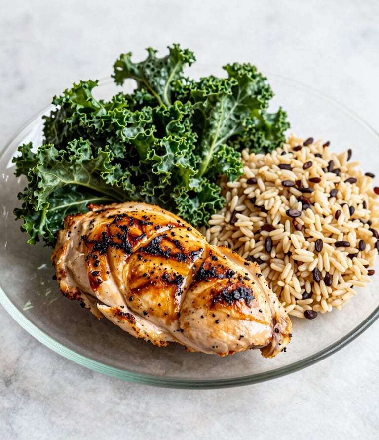A woman with curly hair is performing a workout with a kettlebell in a gym environment. She is wearing a striped shirt, black leggings, and white sneakers. The gym is equipped with weights, benches, and other fitness equipment.