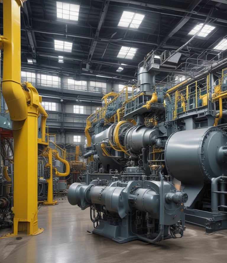 Heavy machinery and equipment displayed at a trading expo.