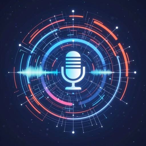 Abstract visualization of ShuvAI conversational voice AI and natural language processing