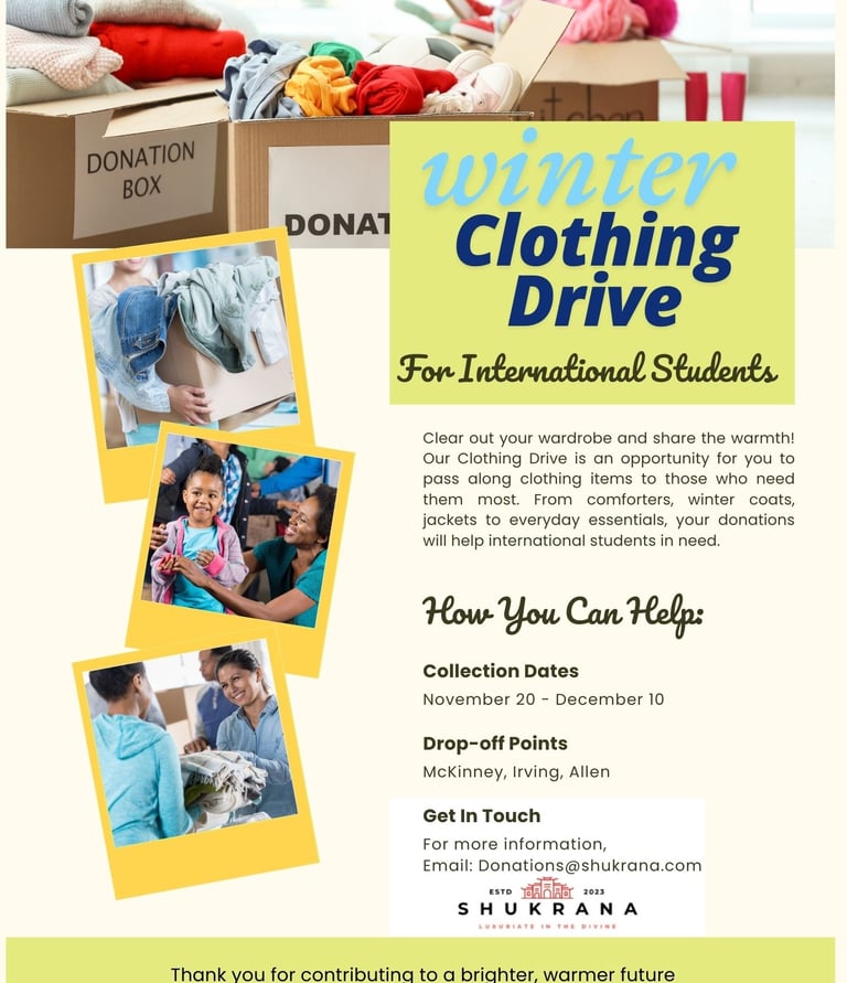 A donation drive to help children in need of donations