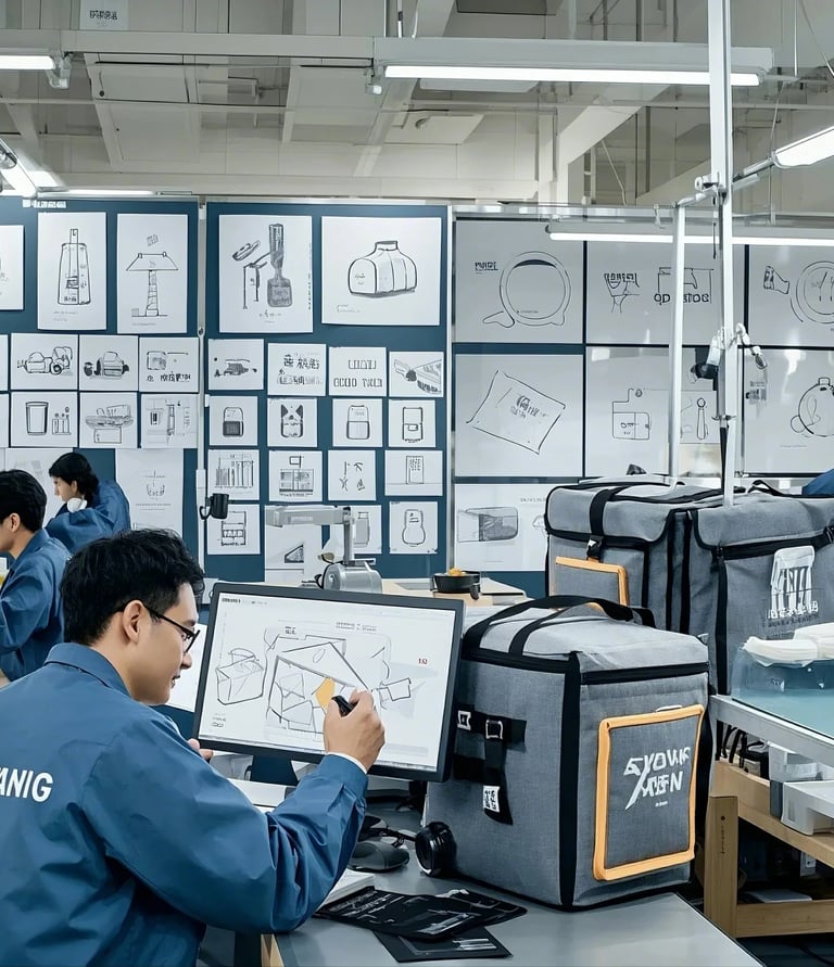 busy working staff to create great bags