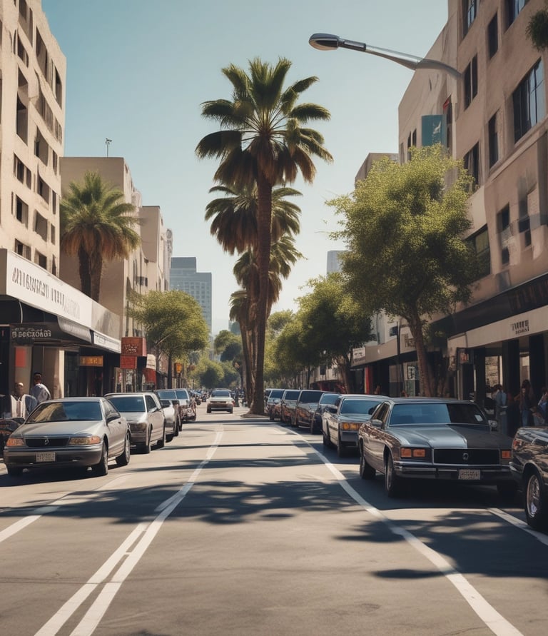 A vibrant city street scene with diverse men and women wearing Rich Clothe apparel.