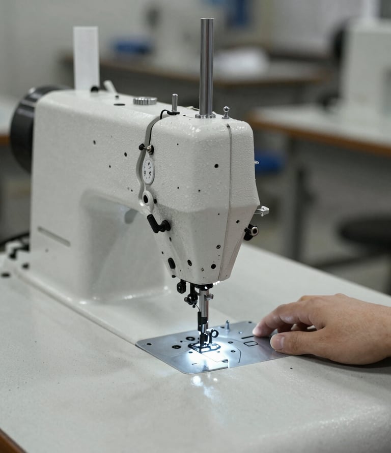Close-up of a finished uniform with detailed stitching and logo embroidery.