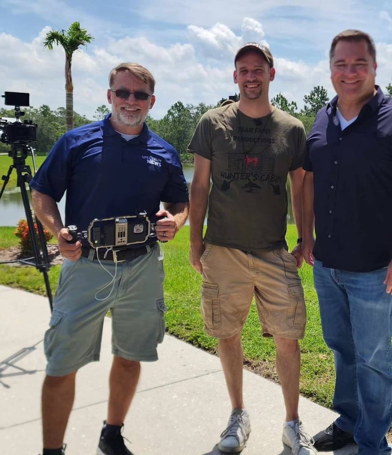 Fear Fame Arts Foundation participating in a Spectrum News media interview.