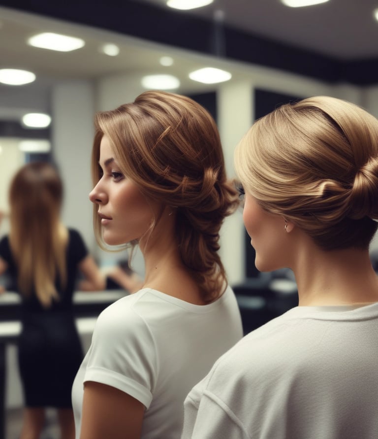 A smiling hairdresser welcoming clients in a bright, local salon.