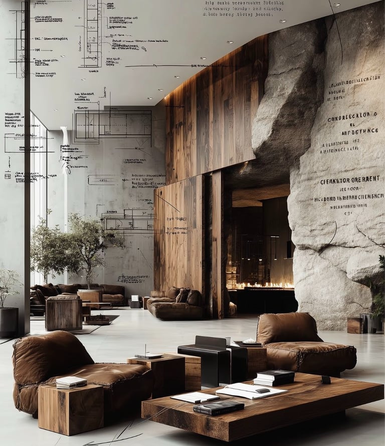 a living room with a couch and a table