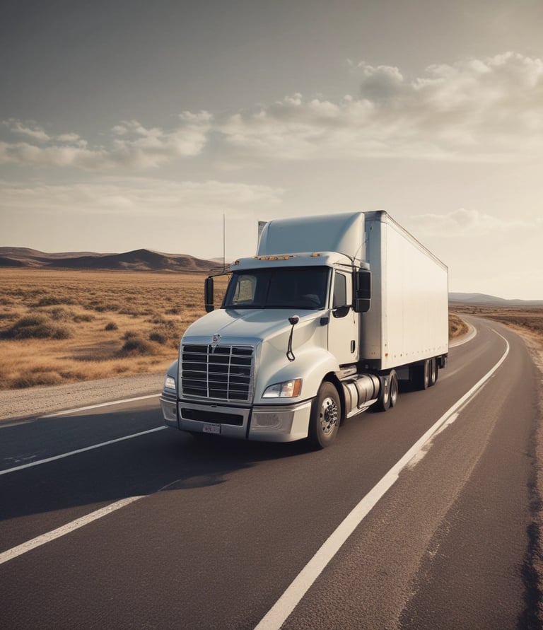 A close-up of a shipping container being loaded onto a cargo truck at a busy port.