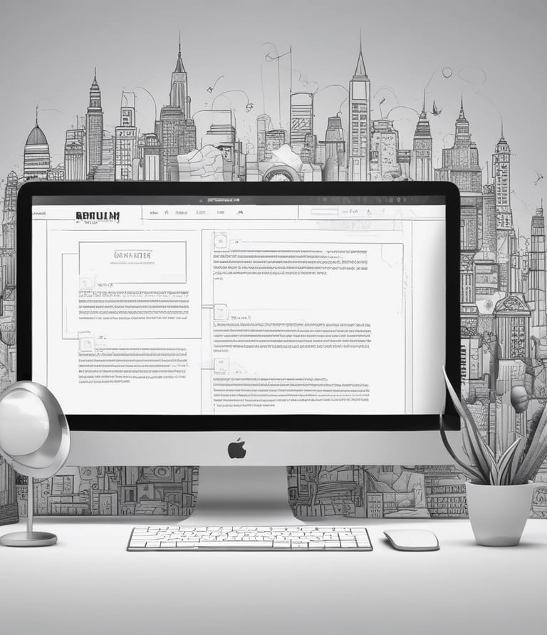 A modern workspace with a team collaborating on digital growth strategies in front of laptops.