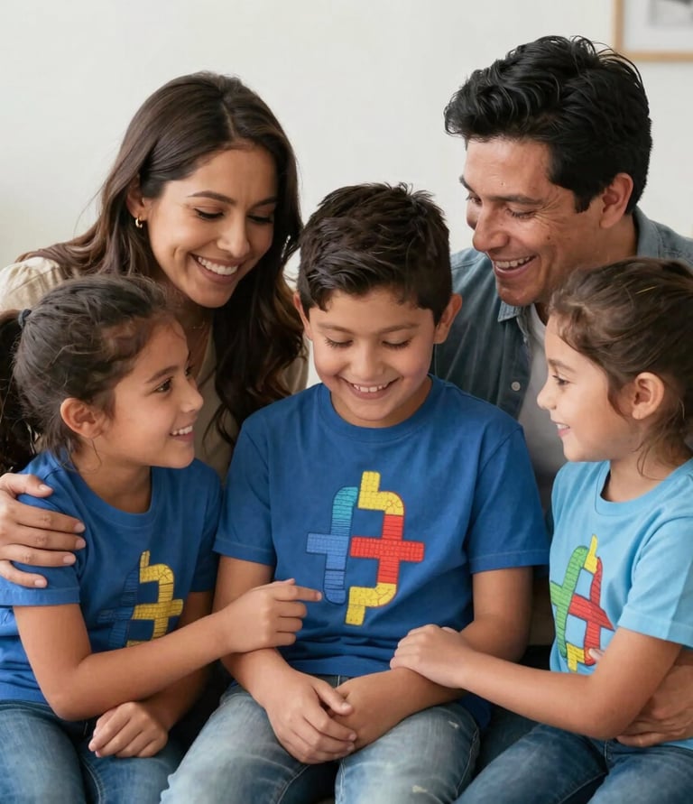 A warm, inclusive illustration showing diverse families sharing a supportive moment together.