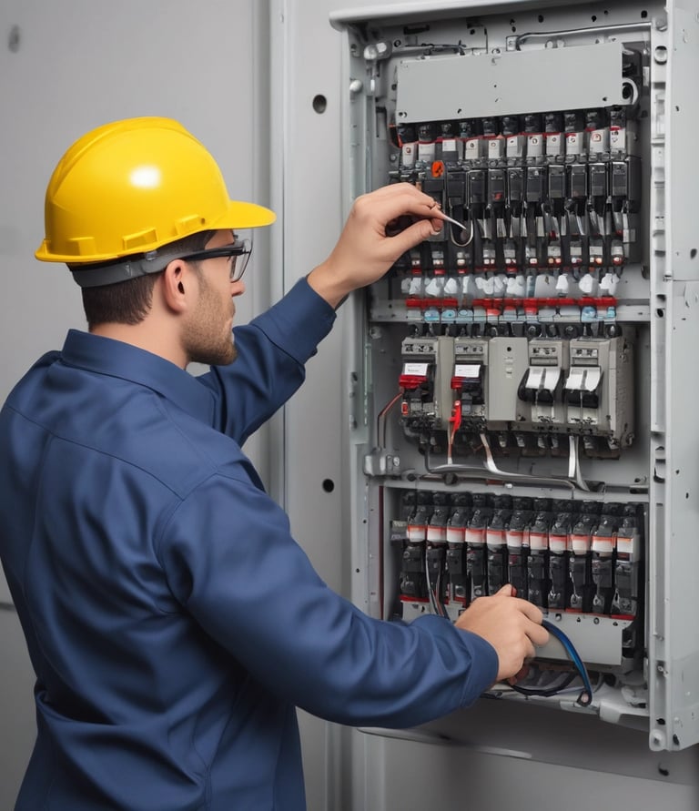 Close-up of modern security cameras and smart home automation devices in a stylish living room.