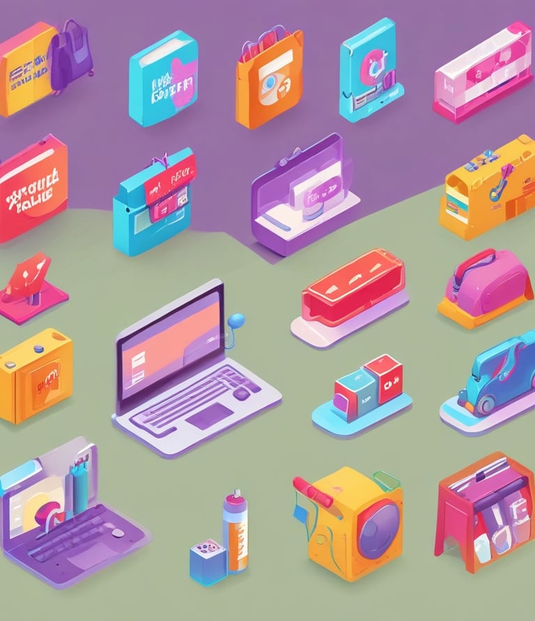 A cozy workspace with a laptop displaying the Achadinhos do dia website on screen.