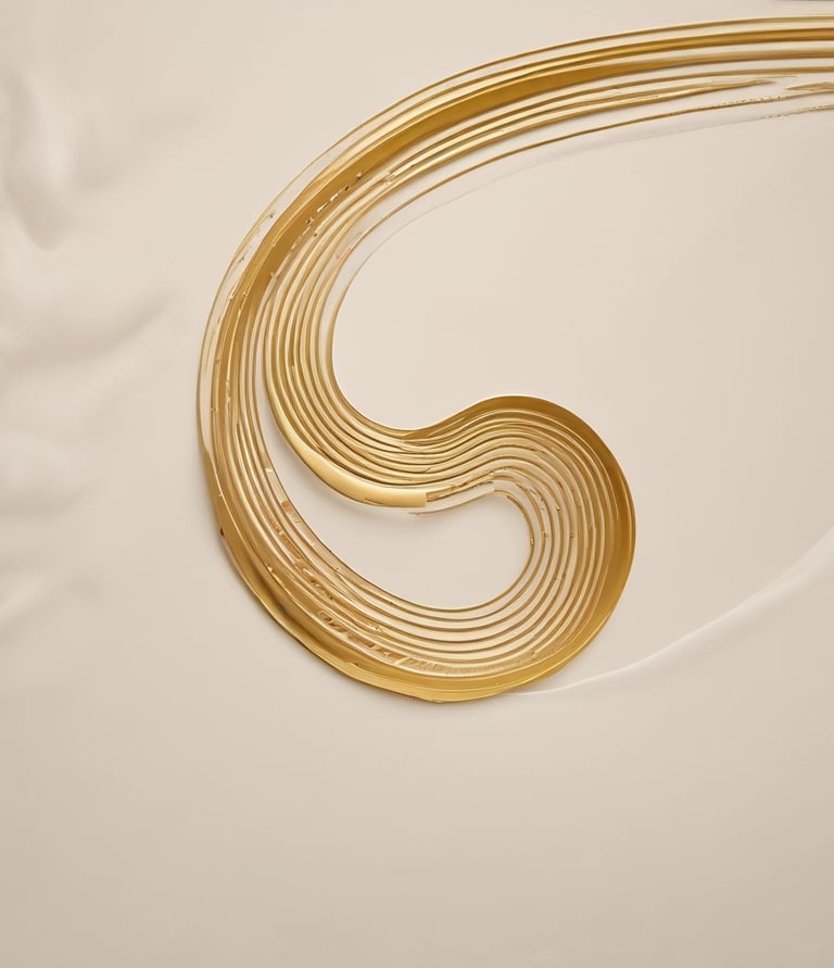 A minimalist black and gold abstract design symbolizing clarity and internal strength.