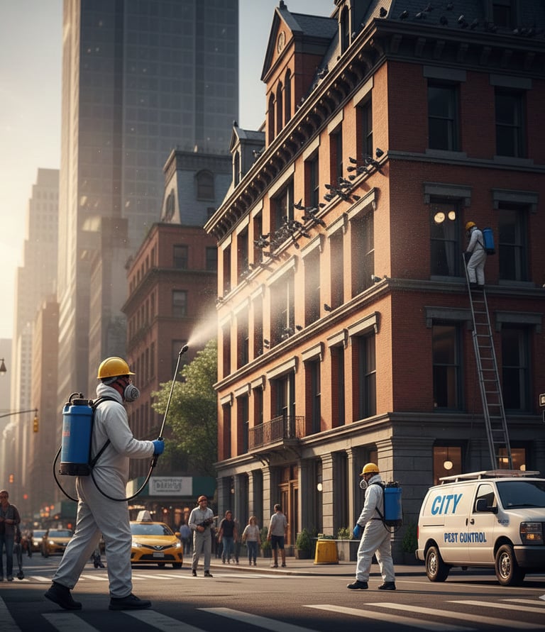 professional pest control service in city buildings
