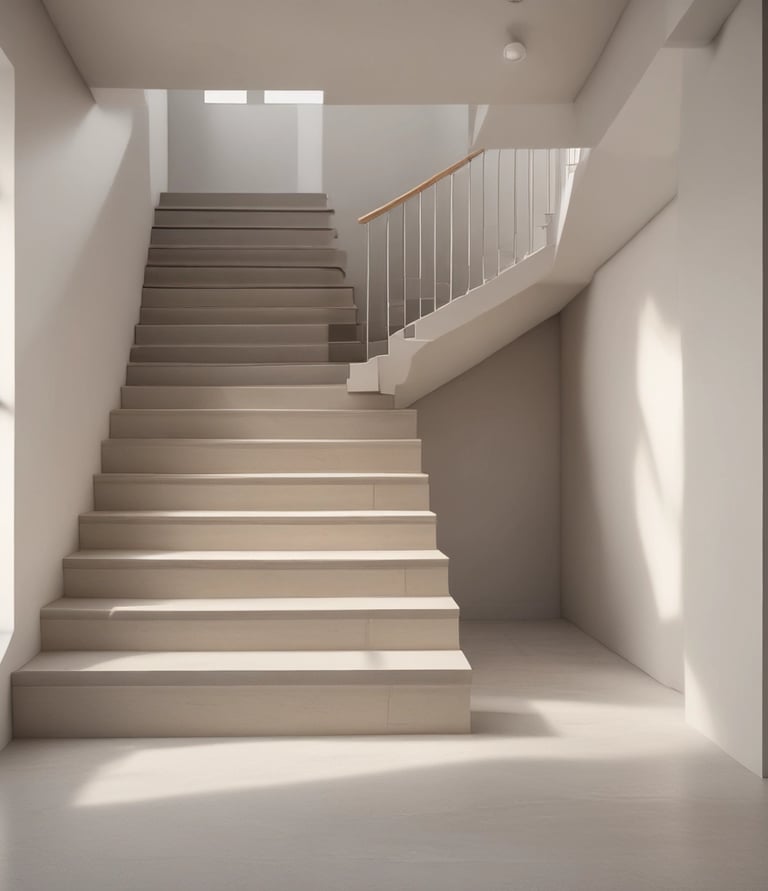 photo of white staircase