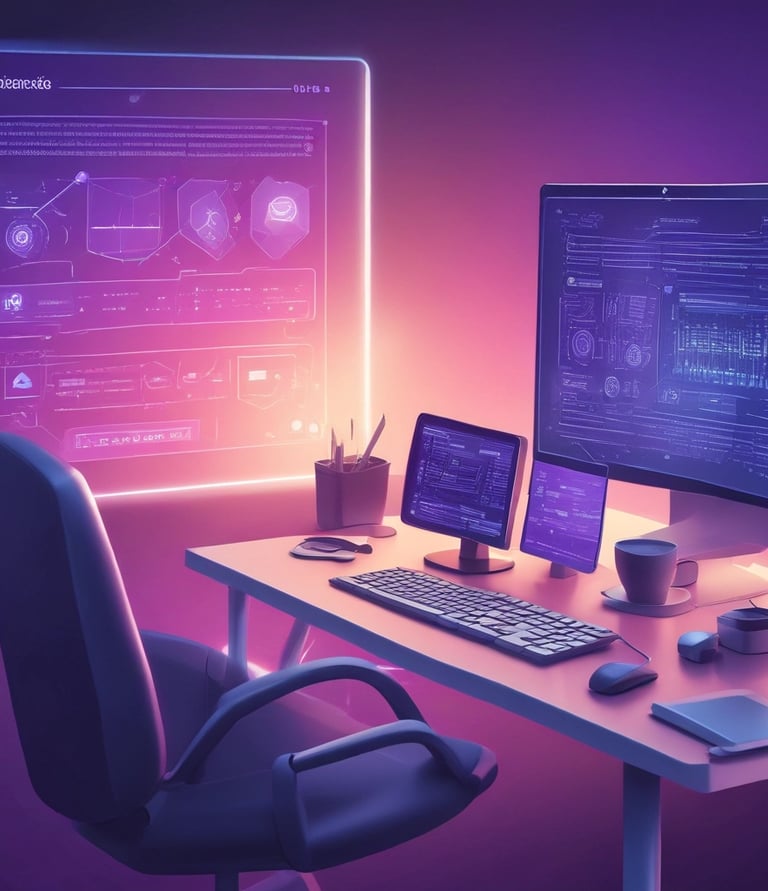 Portrait of Michael B. Fitzgerald working on a laptop in a cozy home office.