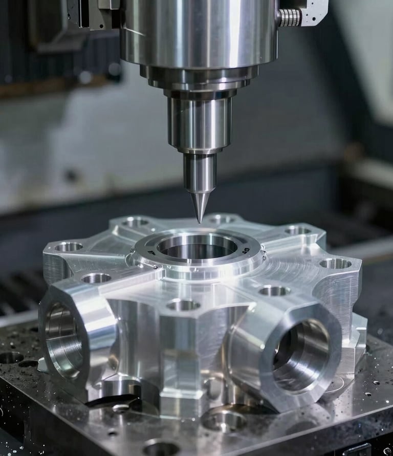 Workshop scene showing skilled workers operating metal cutting and welding machines in an industrial setting.
