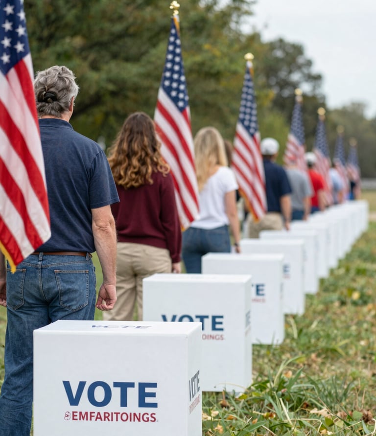 A diverse group of people holding hands in prayer outdoors at sunset.