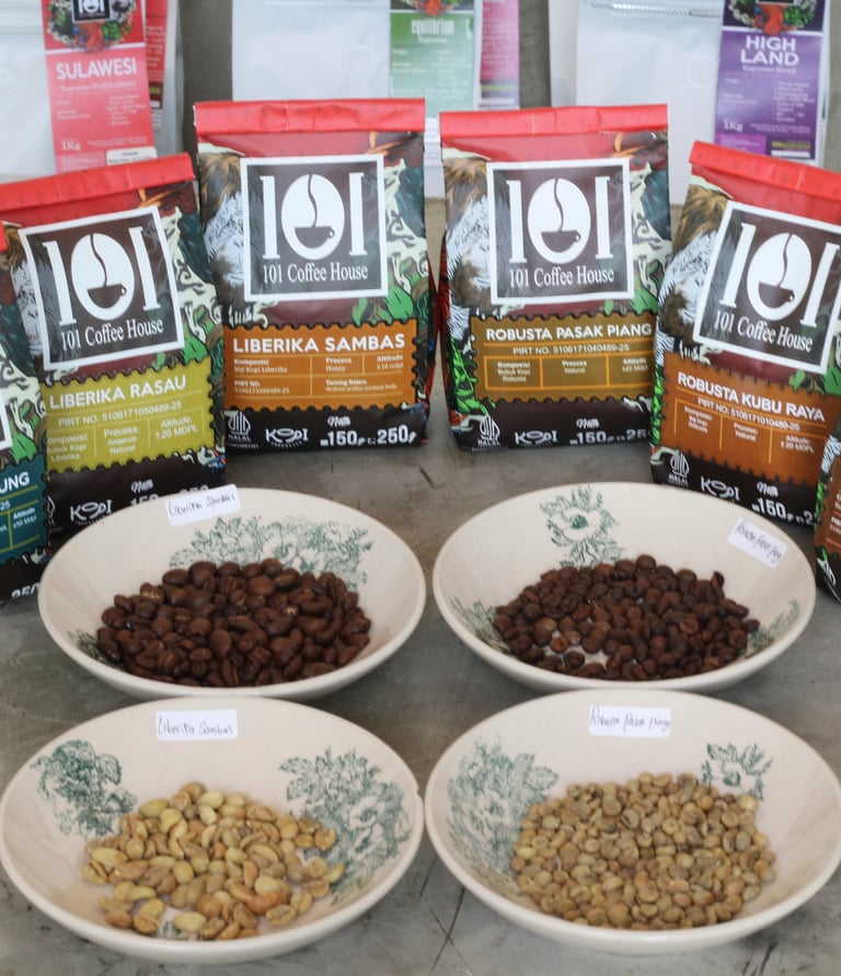 kopi produksi 101 coffee house berasal dari berbagai daerah indonesia dengan jenis arabika robusta dan liberika